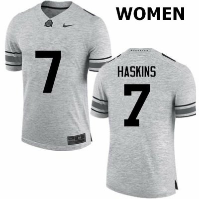 NCAA Ohio State Buckeyes Women's #7 Dwayne Haskins Gray Nike Football College Jersey HDI8645QX